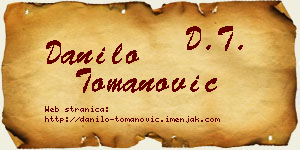 Danilo Tomanović vizit kartica